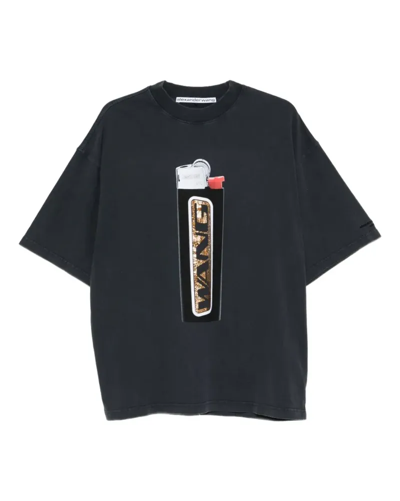 Alexander Wang T-Shirt mit Strass-Print - Schwarz Schwarz