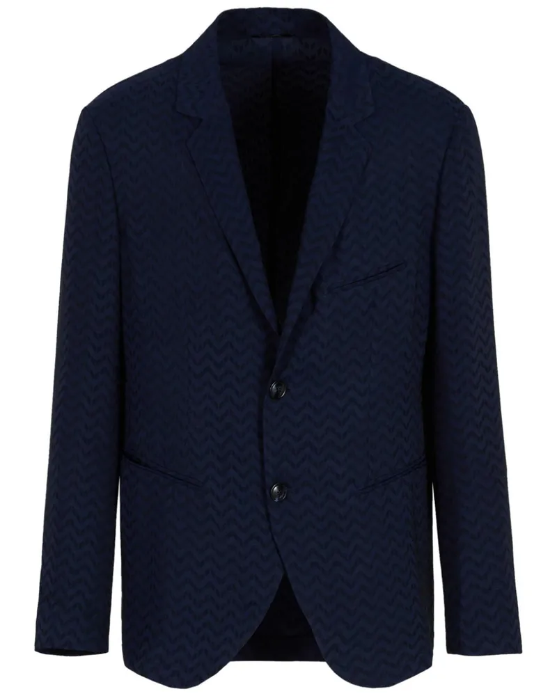 Giorgio Armani Einreihiges Sakko mit Zickzack-Print - Blau Blau
