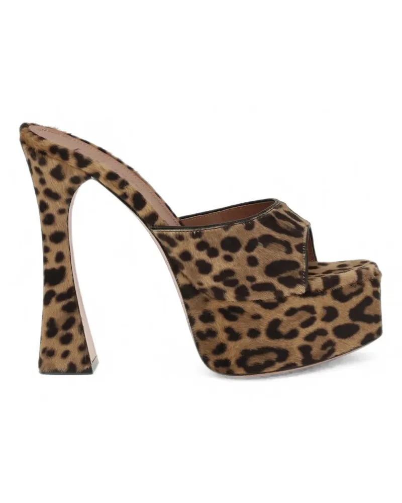 Amina Muaddi Dalida Plateau-Sandalen mit Leopardenprint - Braun Braun