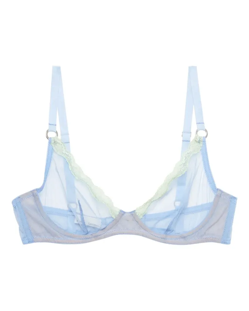 Fleur Du Mal Semi-transparenter BH - Blau Blau