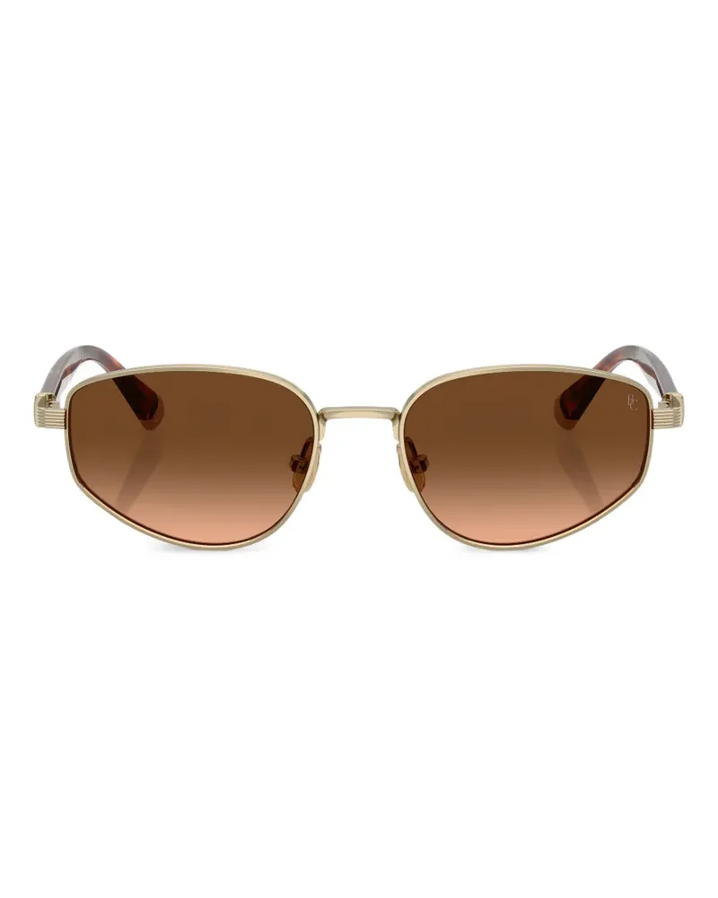 Brunello Cucinelli Sonnenbrille mit ovalem Gestell - Gold Gold