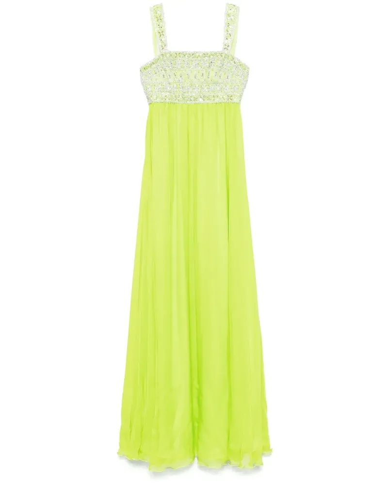 Dina Melwani Maxikleid mit Kristallverzierung - Grün Grün