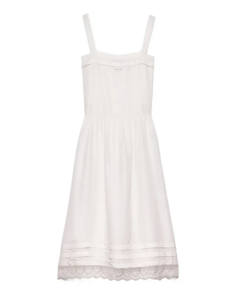 Prada Besticktes Kleid aus Seide - Weiß Weiß