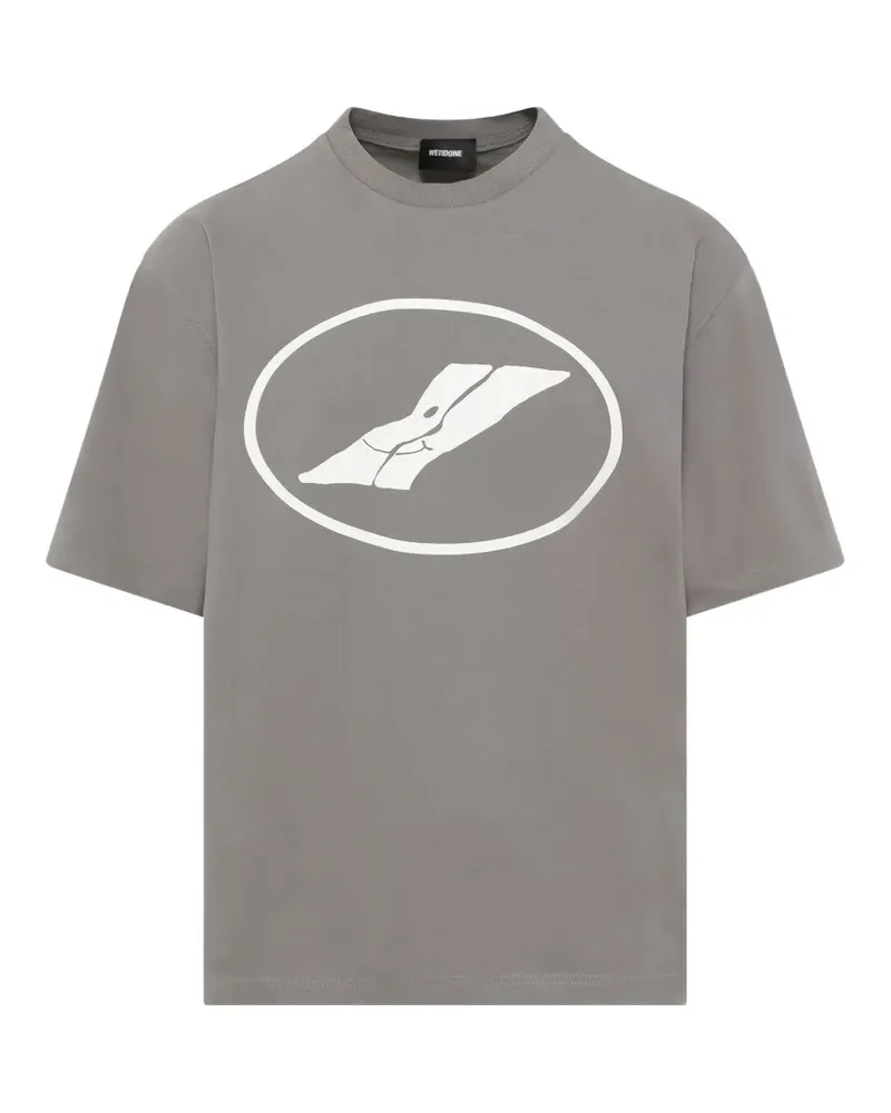 WE 11 DONE round-neck logo-detail T-shirt - Grau Grau