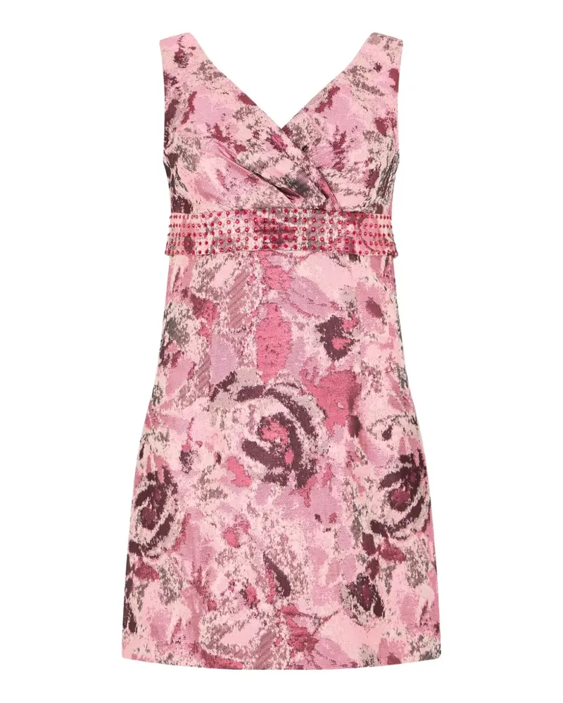 John Richmond Jacquard-Minikleid mit Blumenmuster - Rosa Rosa