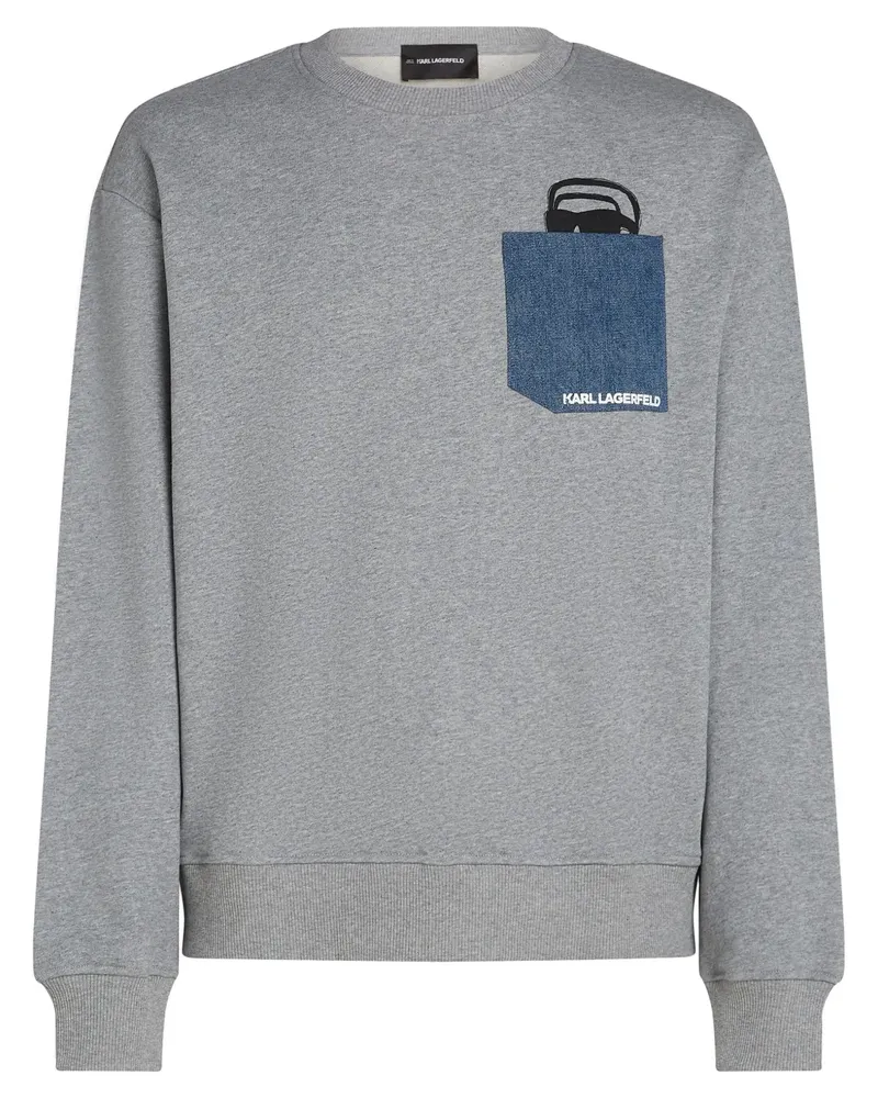Karl Lagerfeld Ikon Sweatshirt mit Jeanstasche - Grau Grau