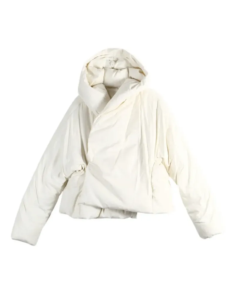 Taiga Takahashi hooded wrap-front jacket - Nude Nude