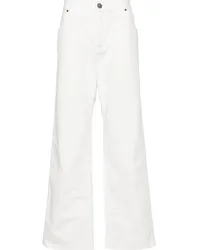 Balmain Halbhohe Straight-Leg-Jeans Weiß