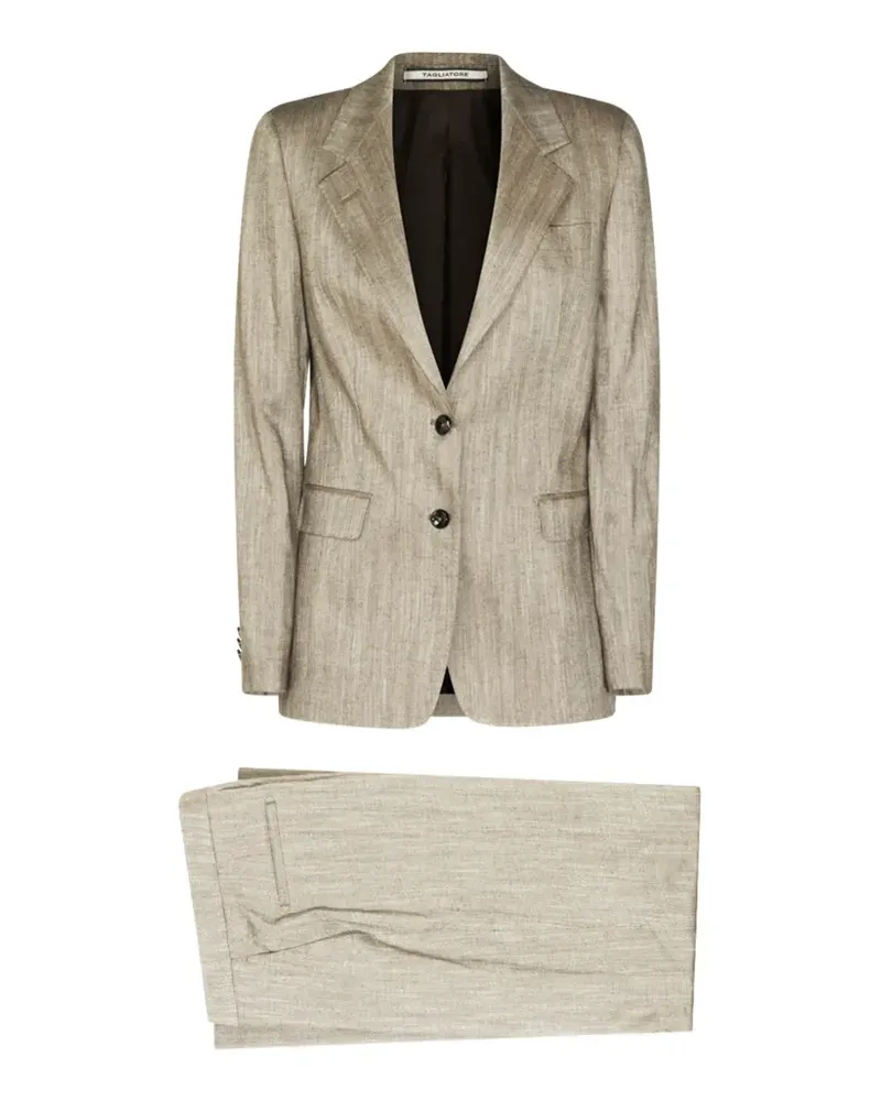 Tagliatore herringbone-pattern suit - Nude Nude