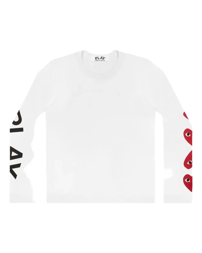 Comme des Garçons 4 Heart Langarmshirt - Weiß Weiß