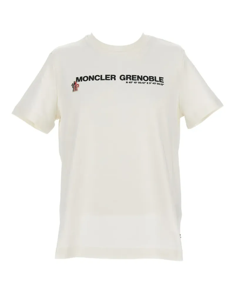 Moncler T-Shirt mit Logo-Patch - Weiß Weiß