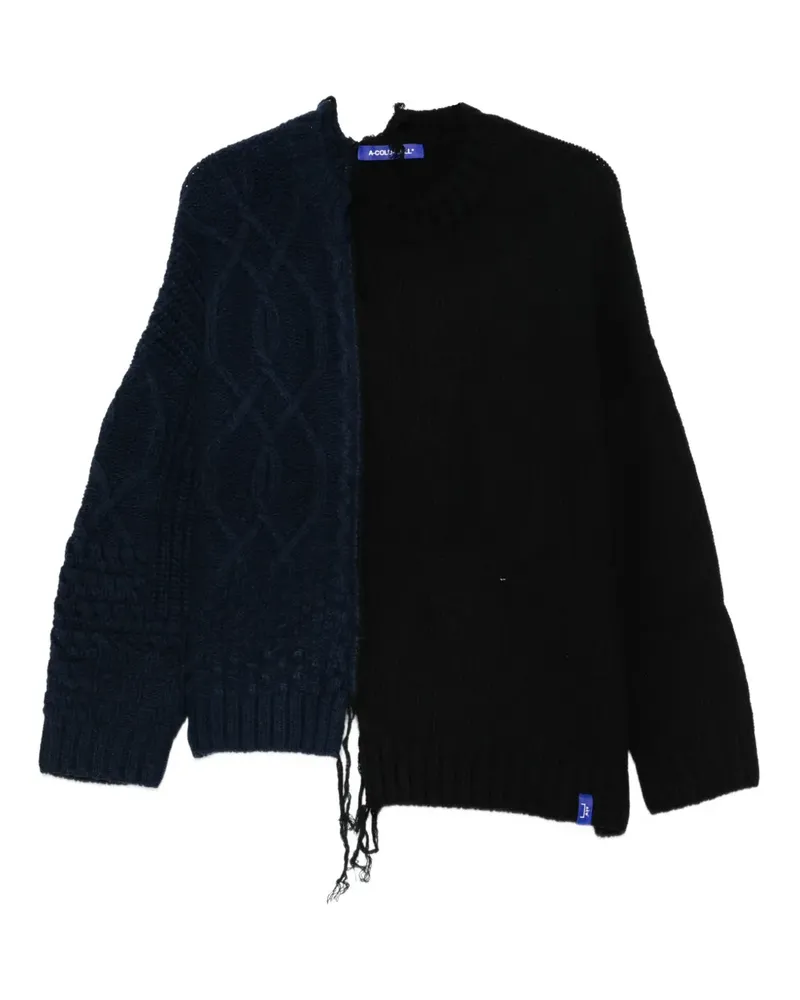 ACW* Distressed-Pullover mit Zopfmuster - Blau Blau