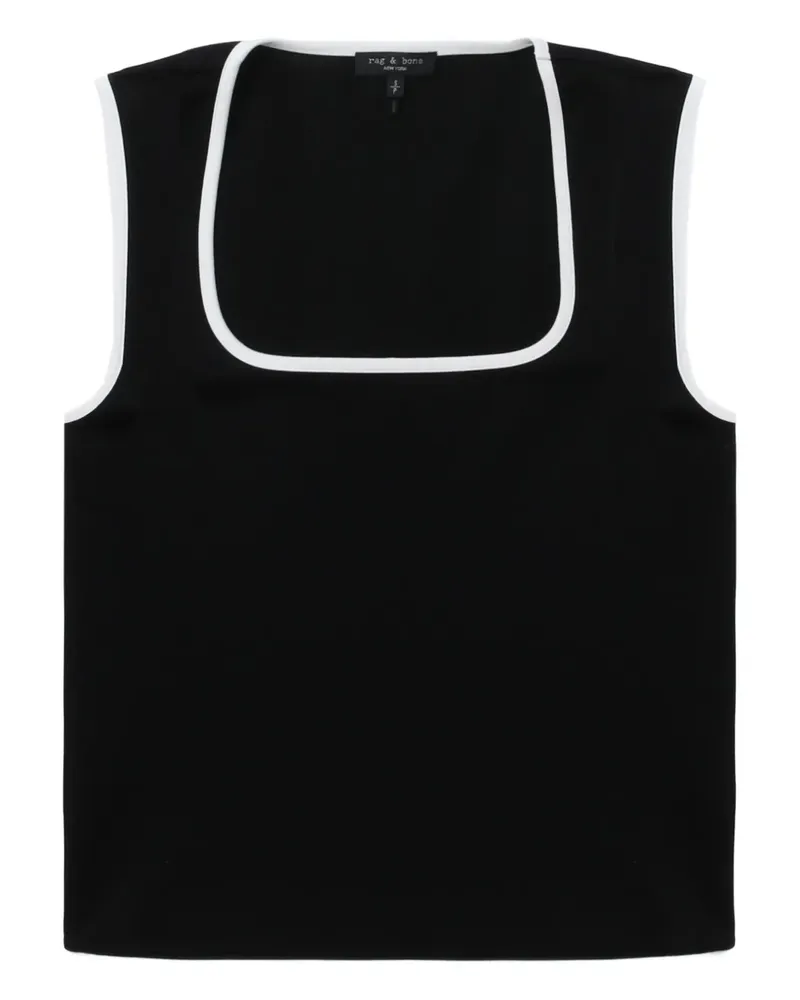 Rag & Bone Top mit eckigem Ausschnitt - Schwarz Schwarz