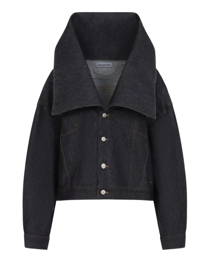 Balenciaga Jeansjacke mit übertriebenem Kragen - Blau Blau