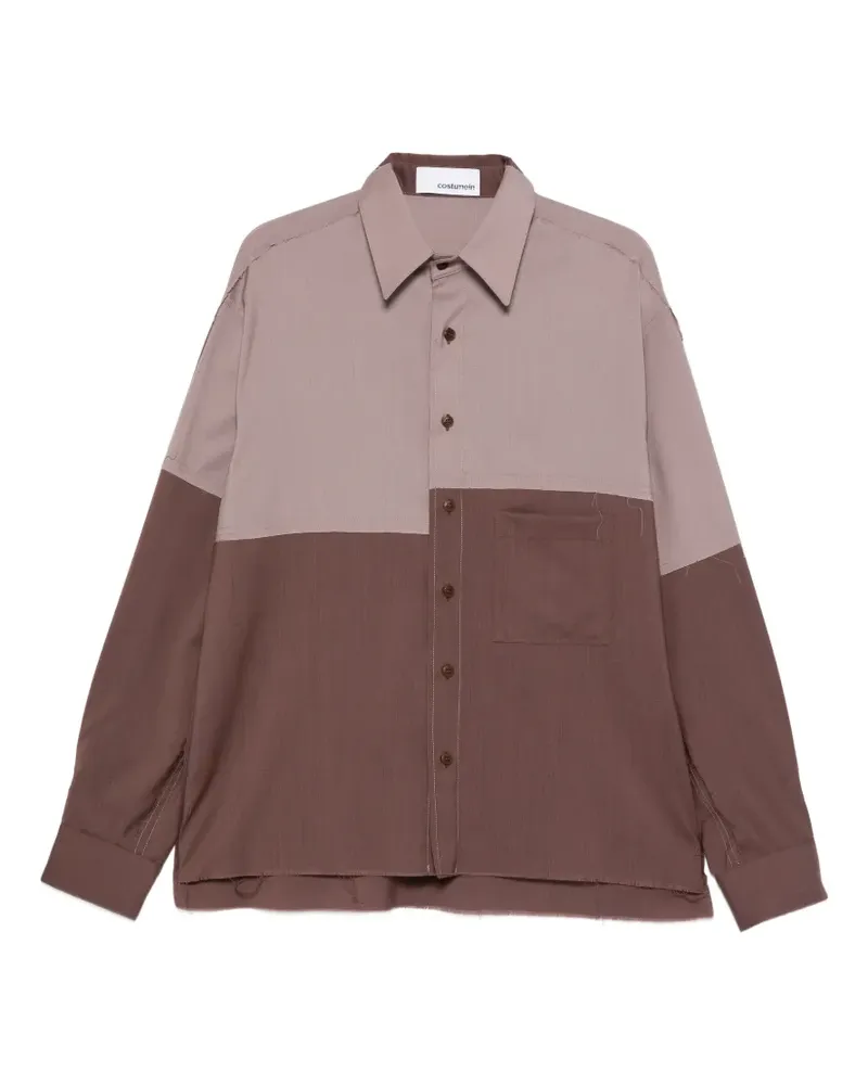 Costumein Hemd mit Tasche in Colour-Block-Optik - Braun Braun