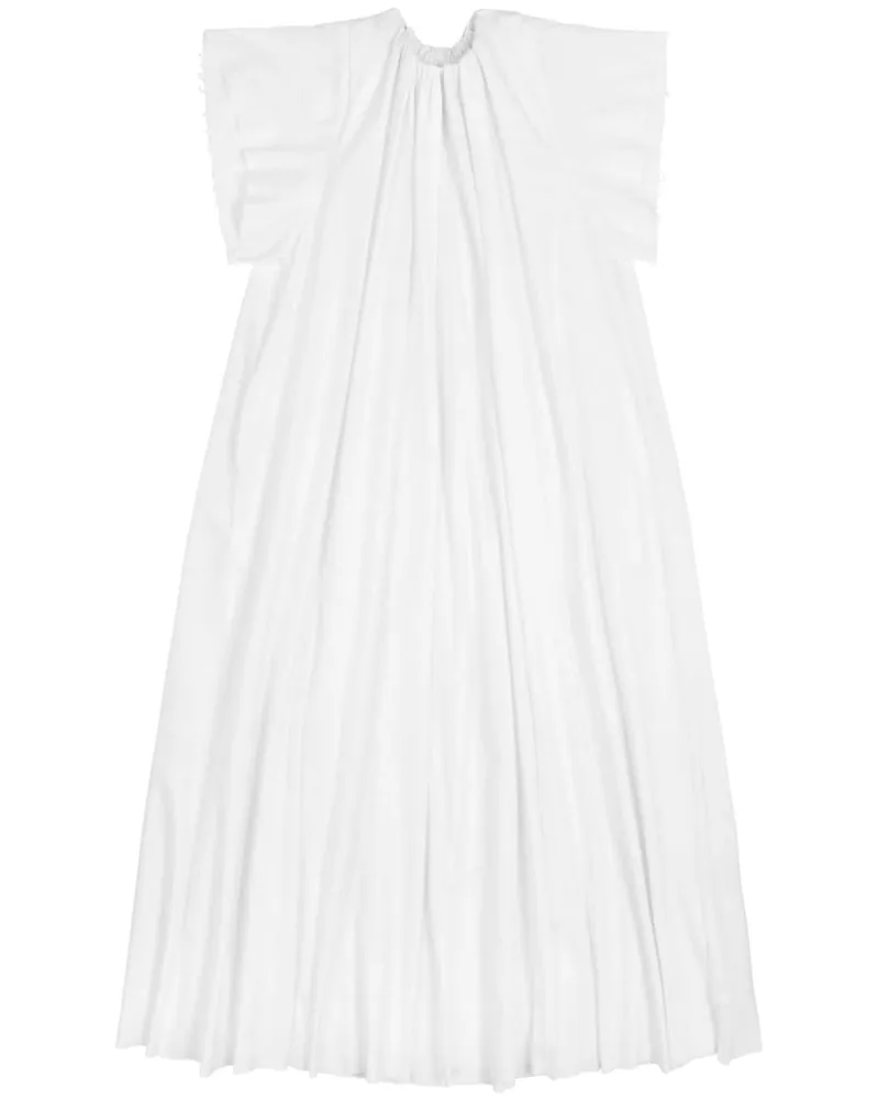 Maison Margiela Gerafftes Popeline-Kleid - Weiß Weiß