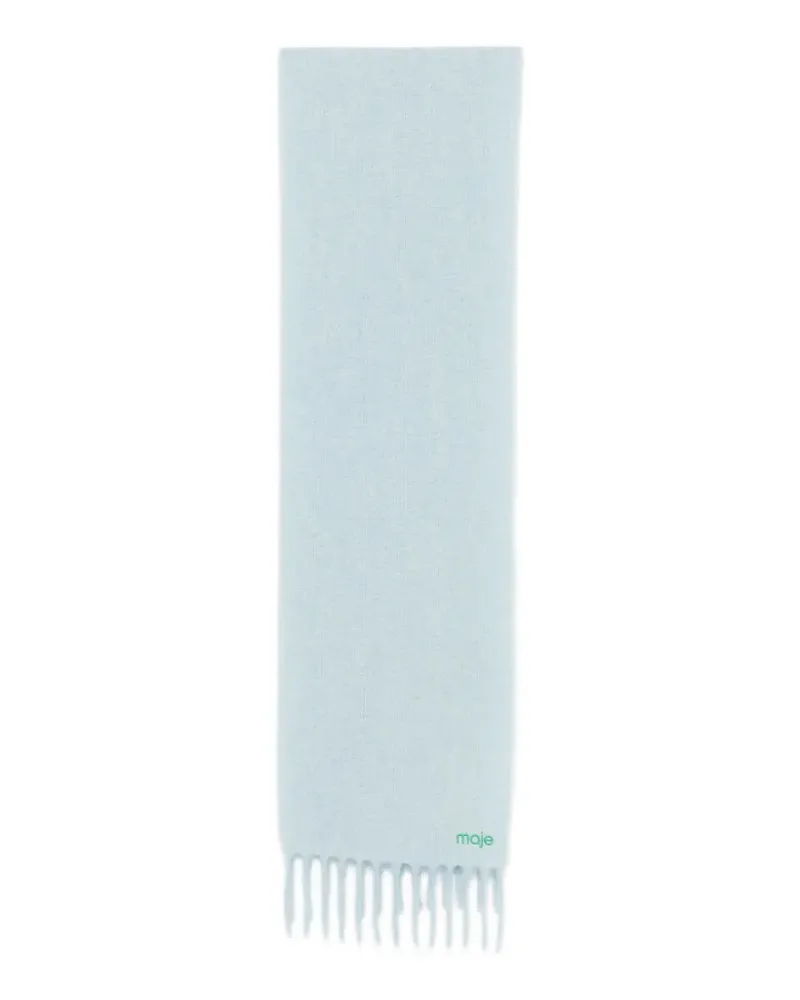 Maje Schal mit Logo-Stickerei - Blau Blau