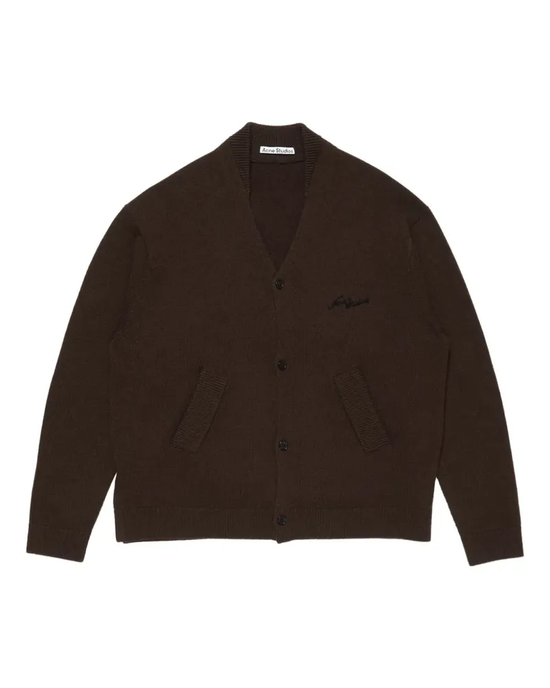 Acne Studios Cardigan mit Logo-Stickerei - Braun Braun