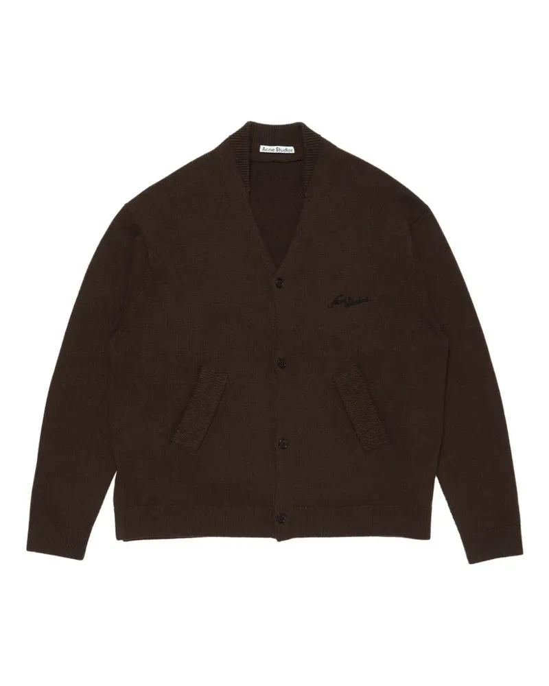 Acne Studios Cardigan mit Logo-Stickerei - Braun Braun