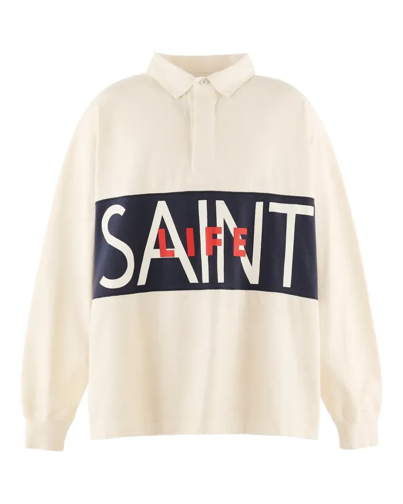 SAINT MXXXXXX Poloshirt mit Logo-Print - Nude Nude