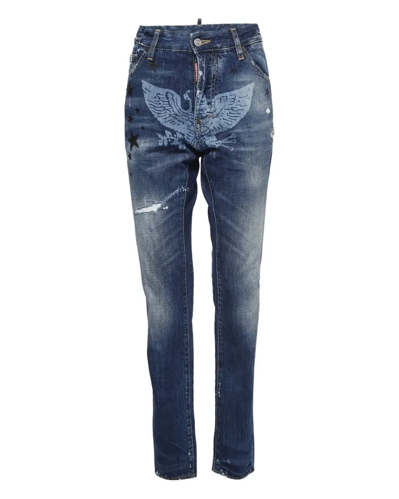 Dsquared2 Gerade Jeans im Distressed-Look - Blau Blau
