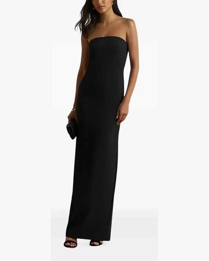 Ralph Lauren Schulterfreies Maxikleid mit Schlitz hinten - Schwarz Schwarz