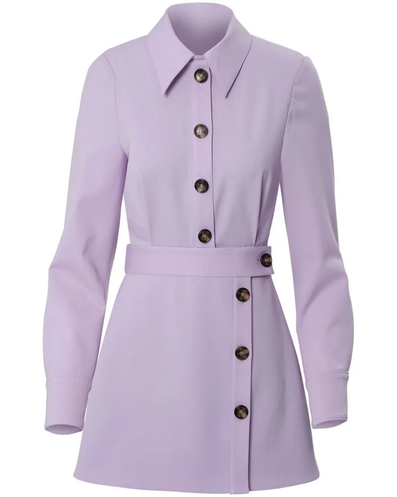 Carolina Herrera New York Asymmetrisches Mini-Hemdkleid Violett