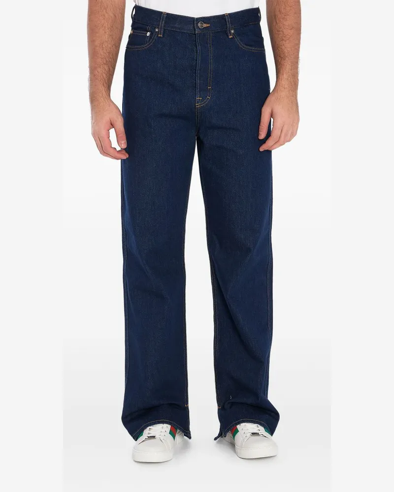 Gucci Weite Jeans mit hohem Bund - Blau Blau