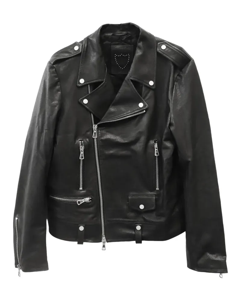 HTC Hollywood Trading Company Axel stud-embellished leather biker jacket - Schwarz Schwarz