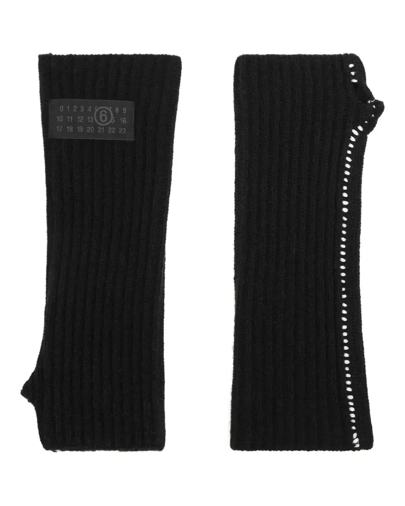 Maison Margiela Handschuhe mit Logo-Detail - Schwarz Schwarz