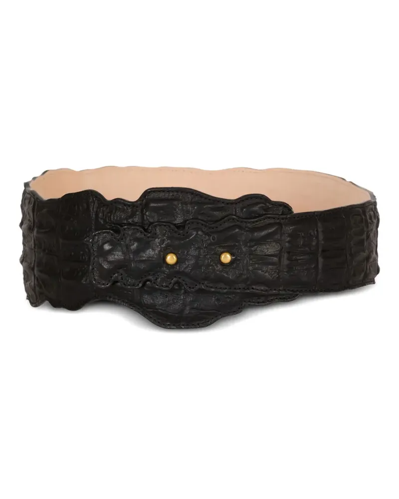 Balmain Gürtel mit Kroko-Print - Schwarz Schwarz