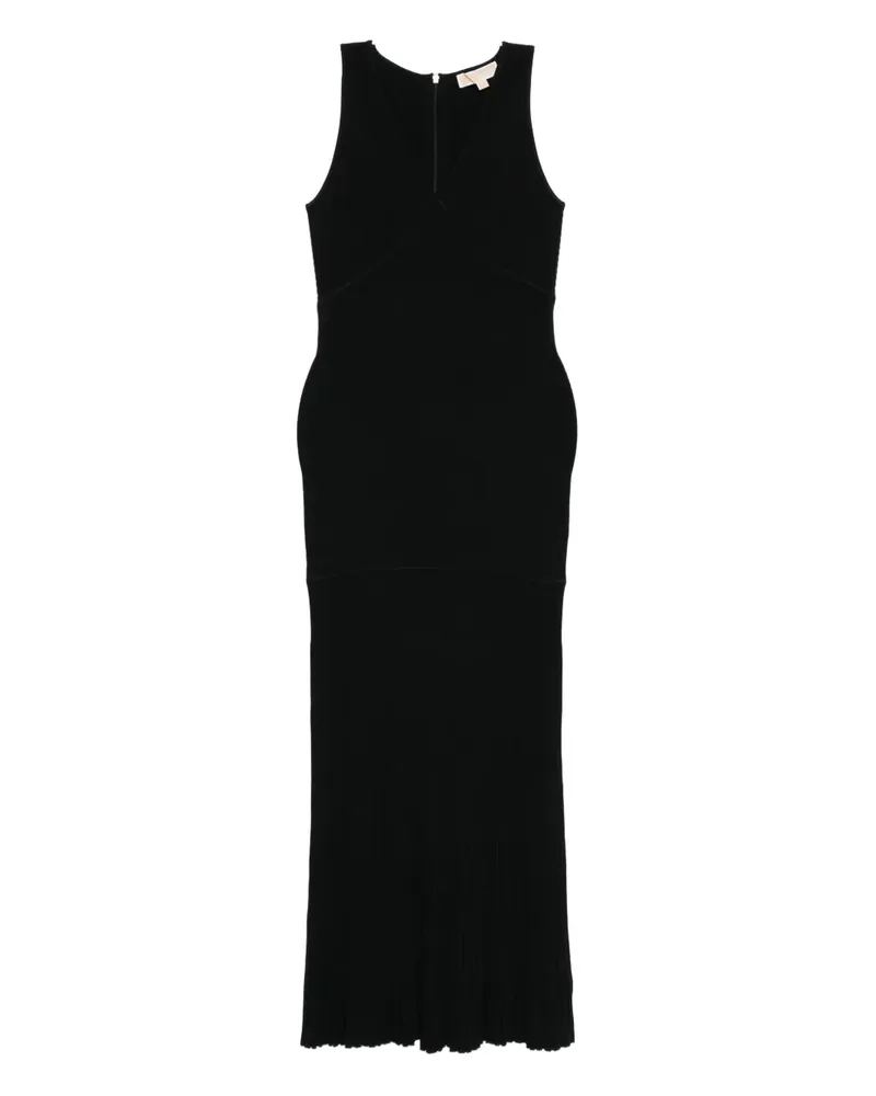 Michael Kors Geripptes Maxikleid - Schwarz Schwarz