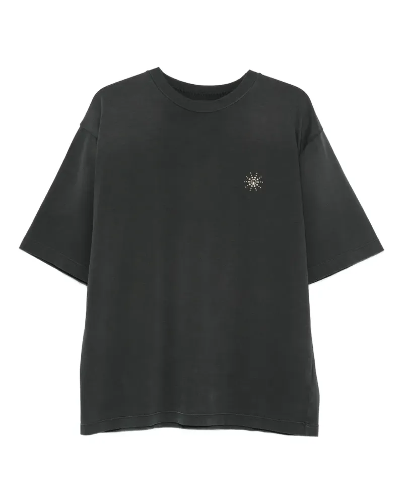 HTC Hollywood Trading Company T-Shirt mit Nieten-Logo - Schwarz Schwarz