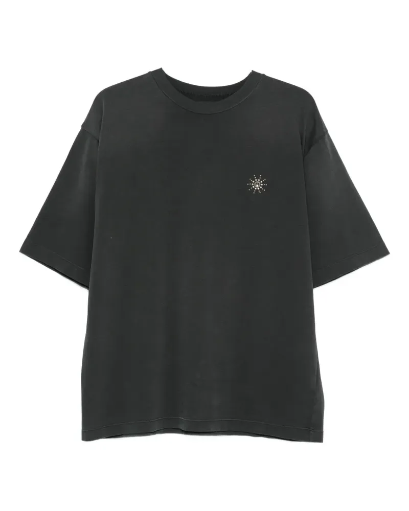 HTC Hollywood Trading Company stud-embellished logo-print T-shirt - Schwarz Schwarz