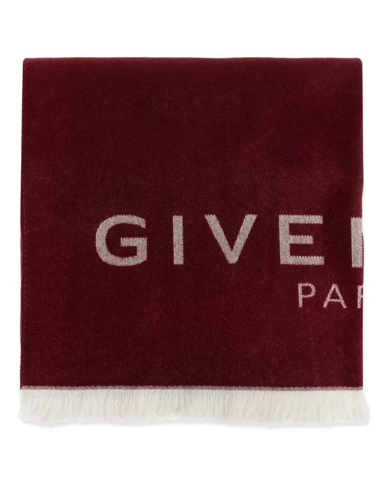 Givenchy logo-intarsia frayed scarf - Rot Rot