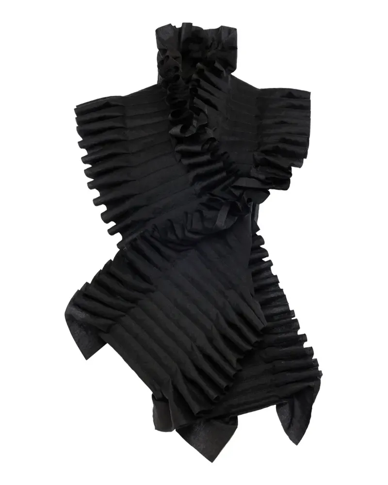 A.W.A.K.E. ruffled top - Schwarz Schwarz