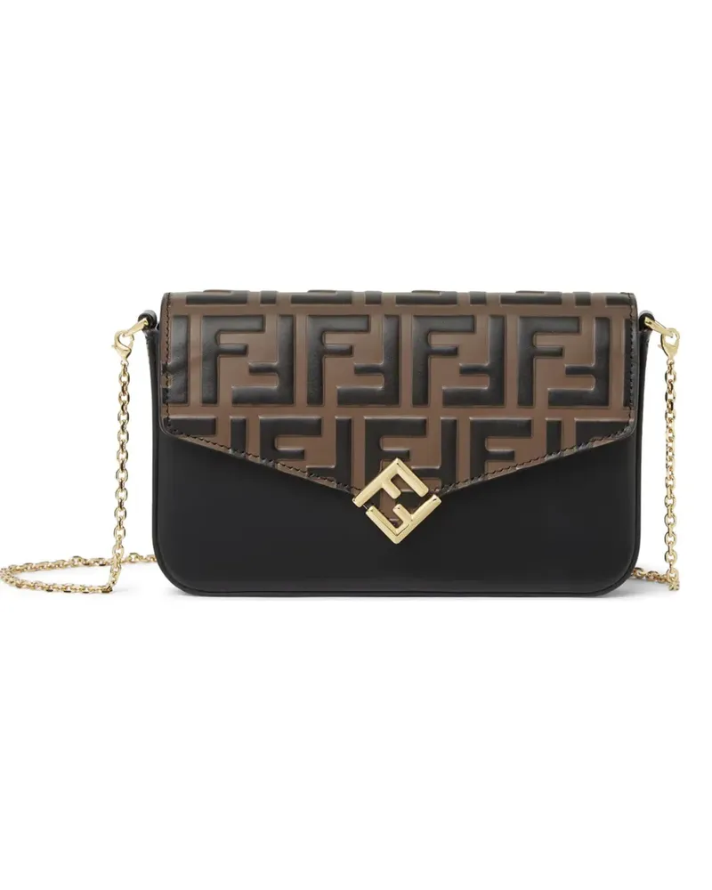 Fendi Portemonnaie mit FF-Prägung - Schwarz Schwarz