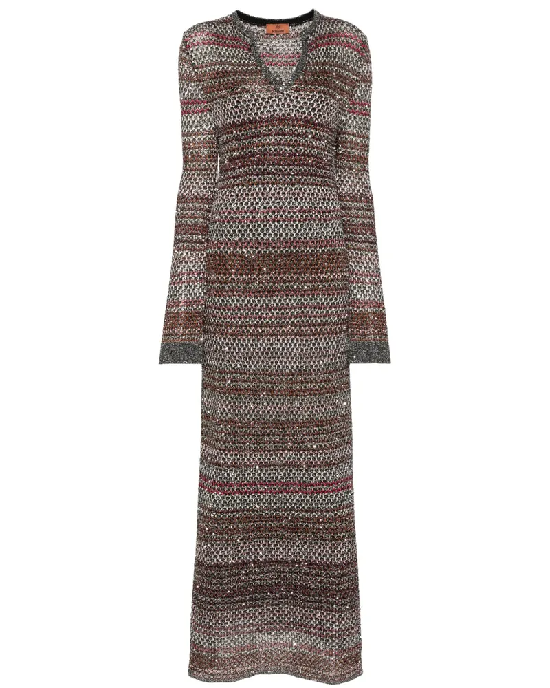 Missoni Strickkleid mit V-Ausschnitt - Schwarz Schwarz