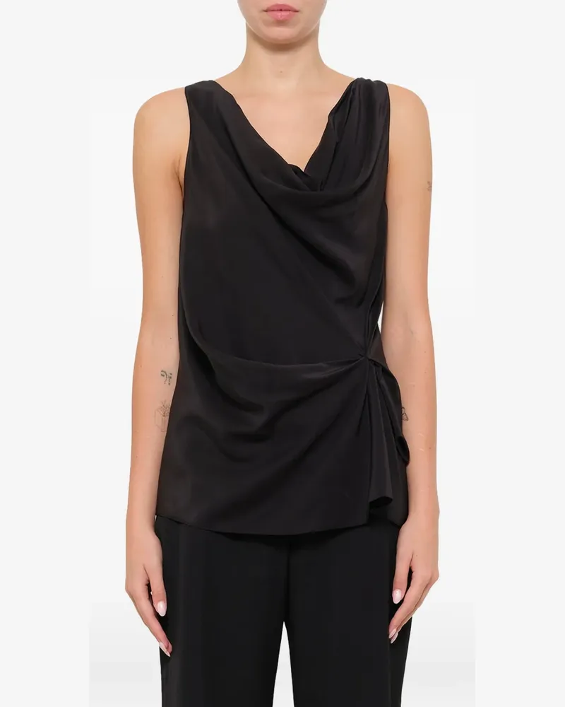 Lanvin draped knot-detail blouse - Schwarz Schwarz