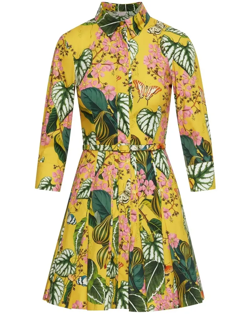 Oscar de la Renta Kleid mit Blumen-Print - Gelb Gelb