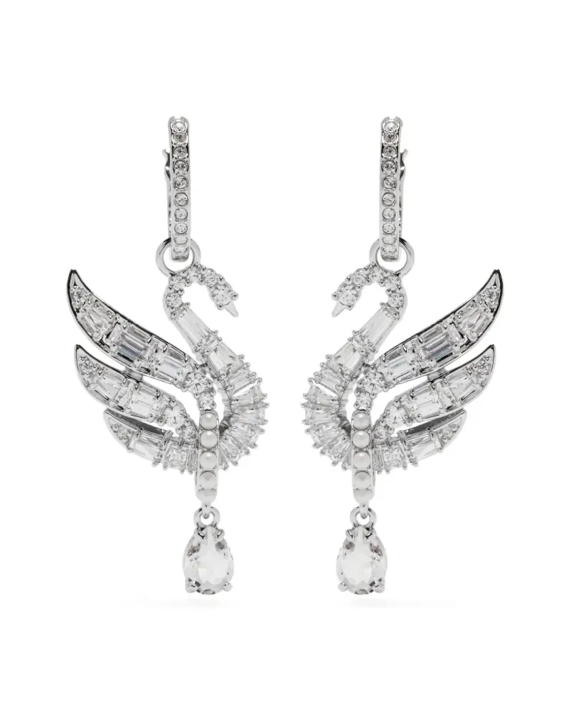 Swarovski Swan Ohrringe mit Kristallen - Silber Silber