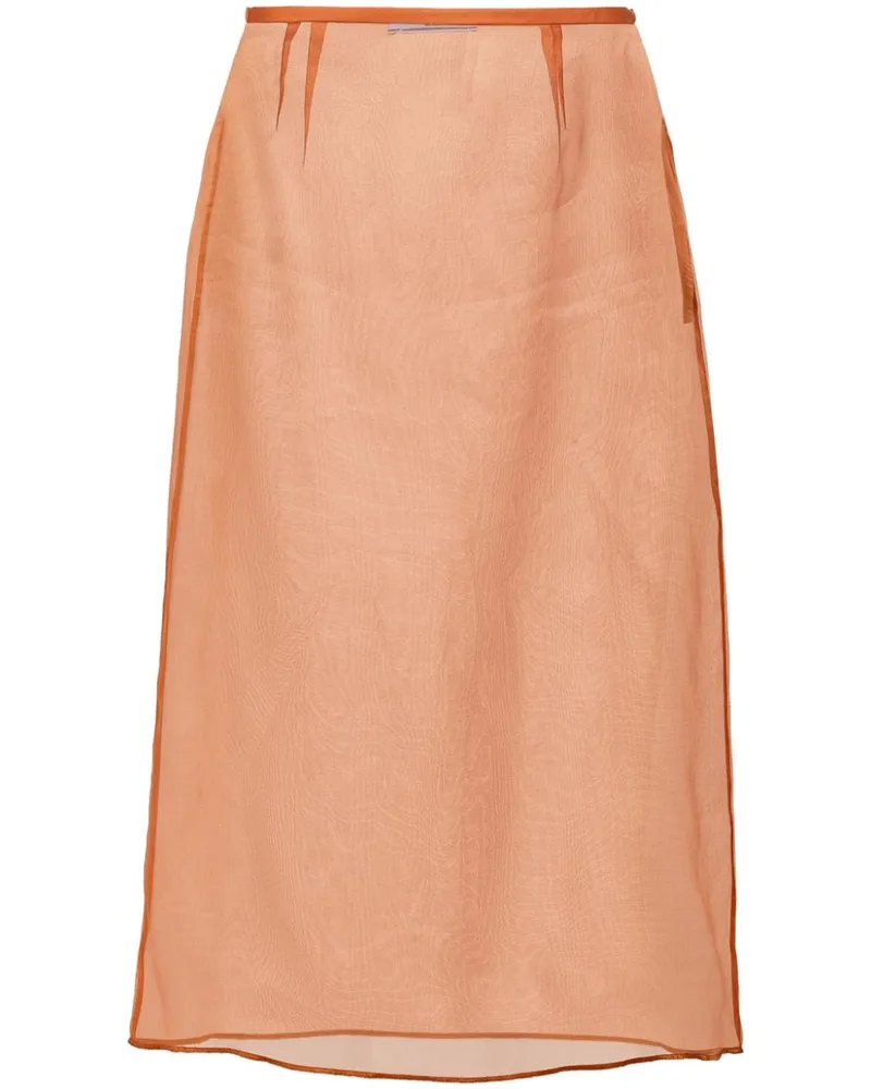 Prada Midirock aus Organza - Orange Orange