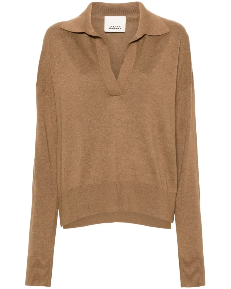 Isabel Marant Galix Pullover mit Spreizkragen - Braun Braun