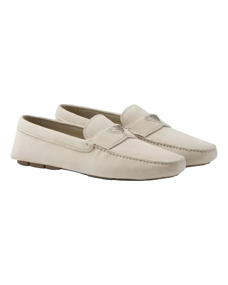 Prada logo-plaque loafers - Nude Nude