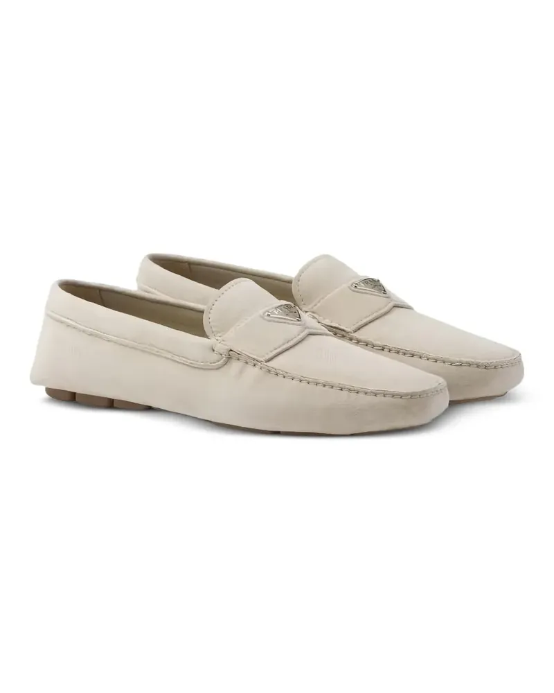Prada logo-plaque loafers - Nude Nude