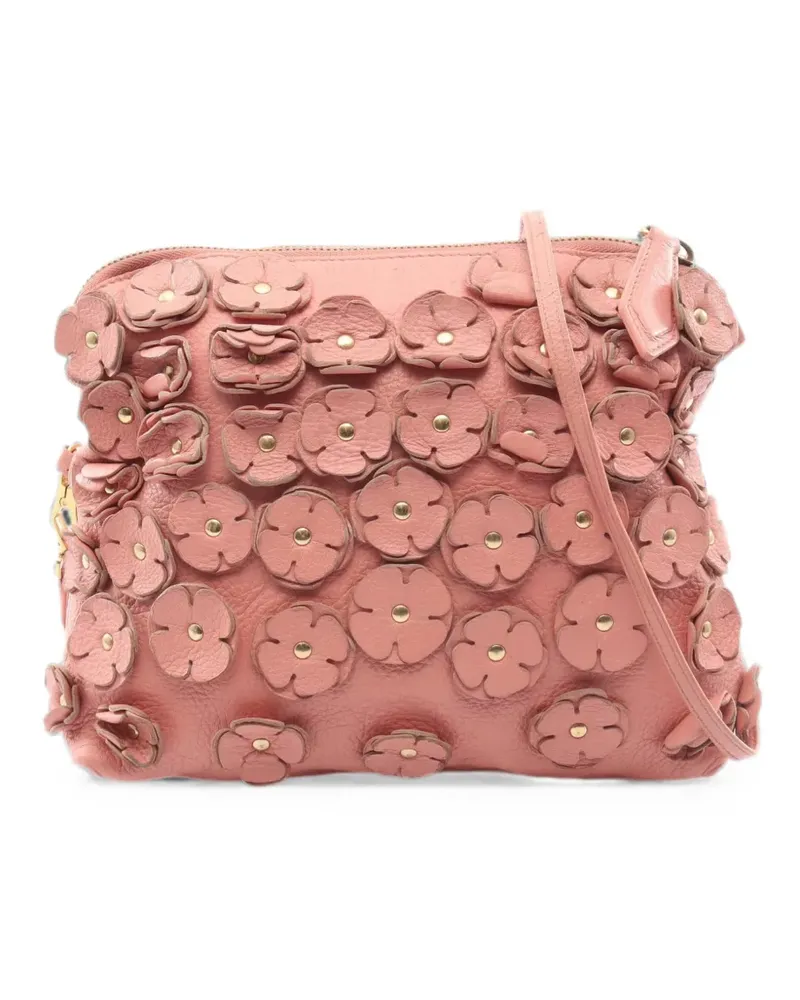 Burberry 2000s floral-appliqué shoulder bag - Rosa Rosa