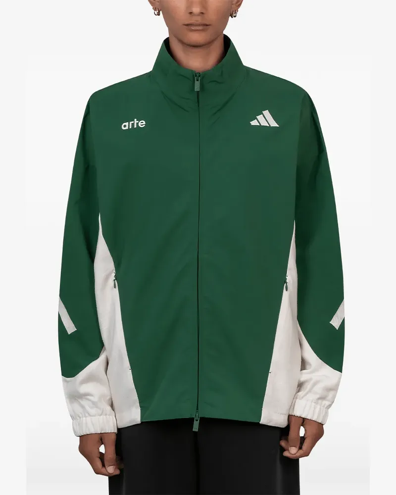 Arte Antwerp x adidas Z.N.E. Material Mix Sportjacke mit Logo-Print - Grün Grün