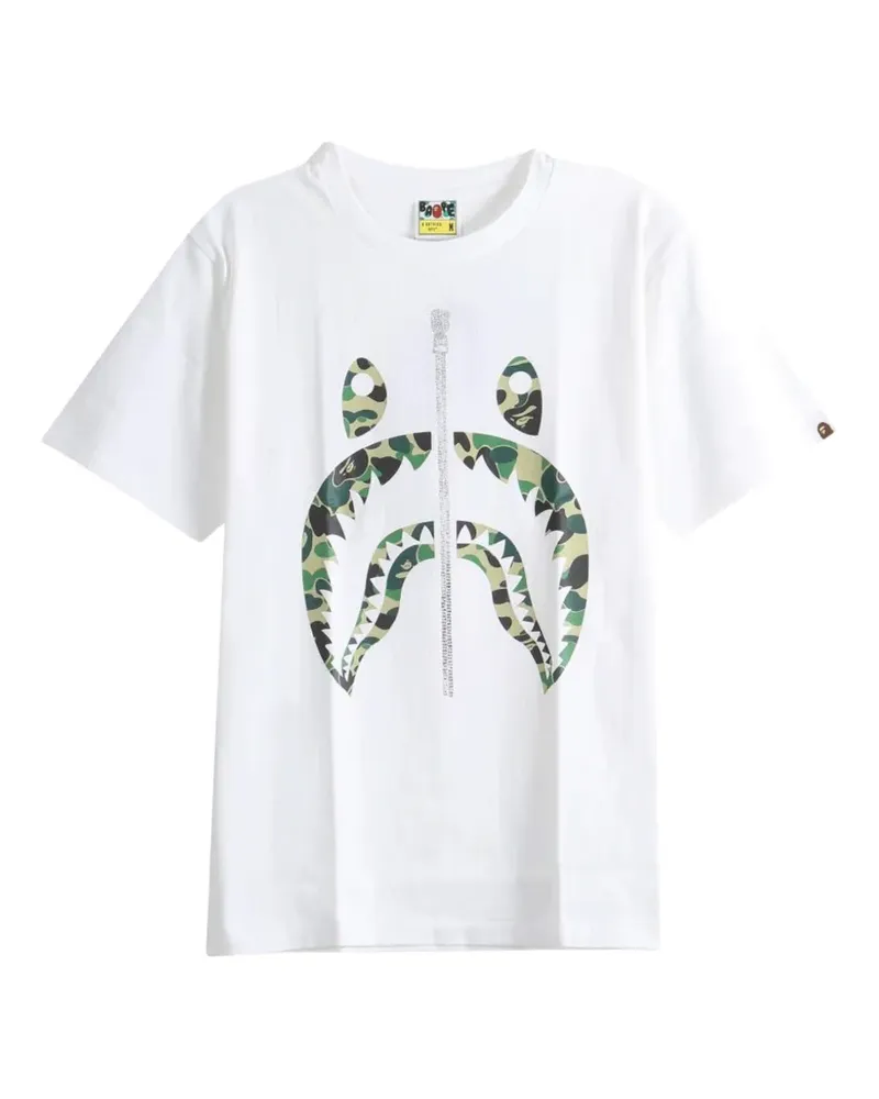 BAPE Shark T-Shirt mit Camouflage-Print - Weiß Weiß