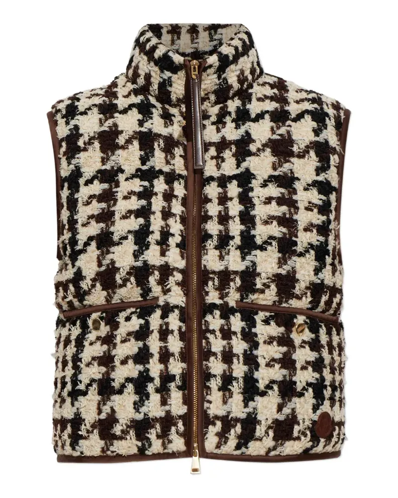 Moncler Emotionnalite houndstooth gilet - Nude Nude