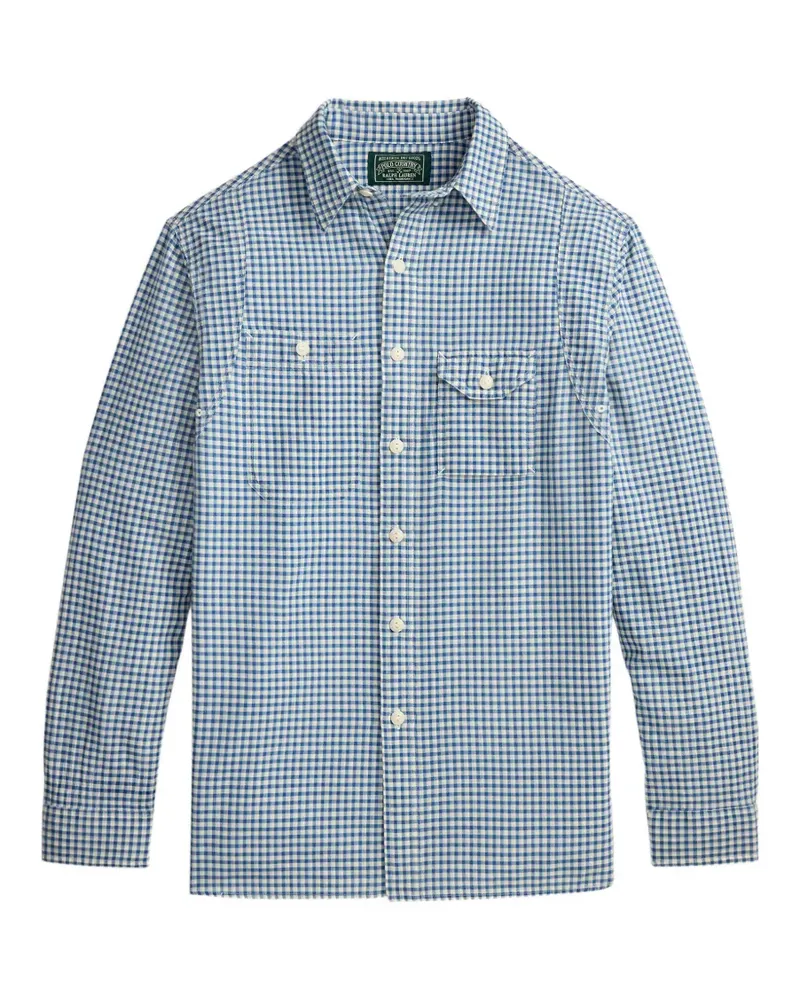 Ralph Lauren Kariertes T-Shirt - Blau Blau